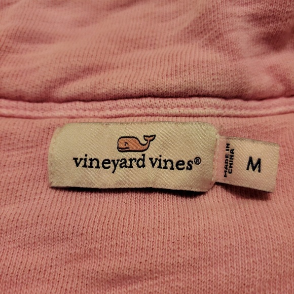 Vineyard Vines Women's Size Medium Pink Pullover Zip Shirt Sweater - Picture 3 of 3